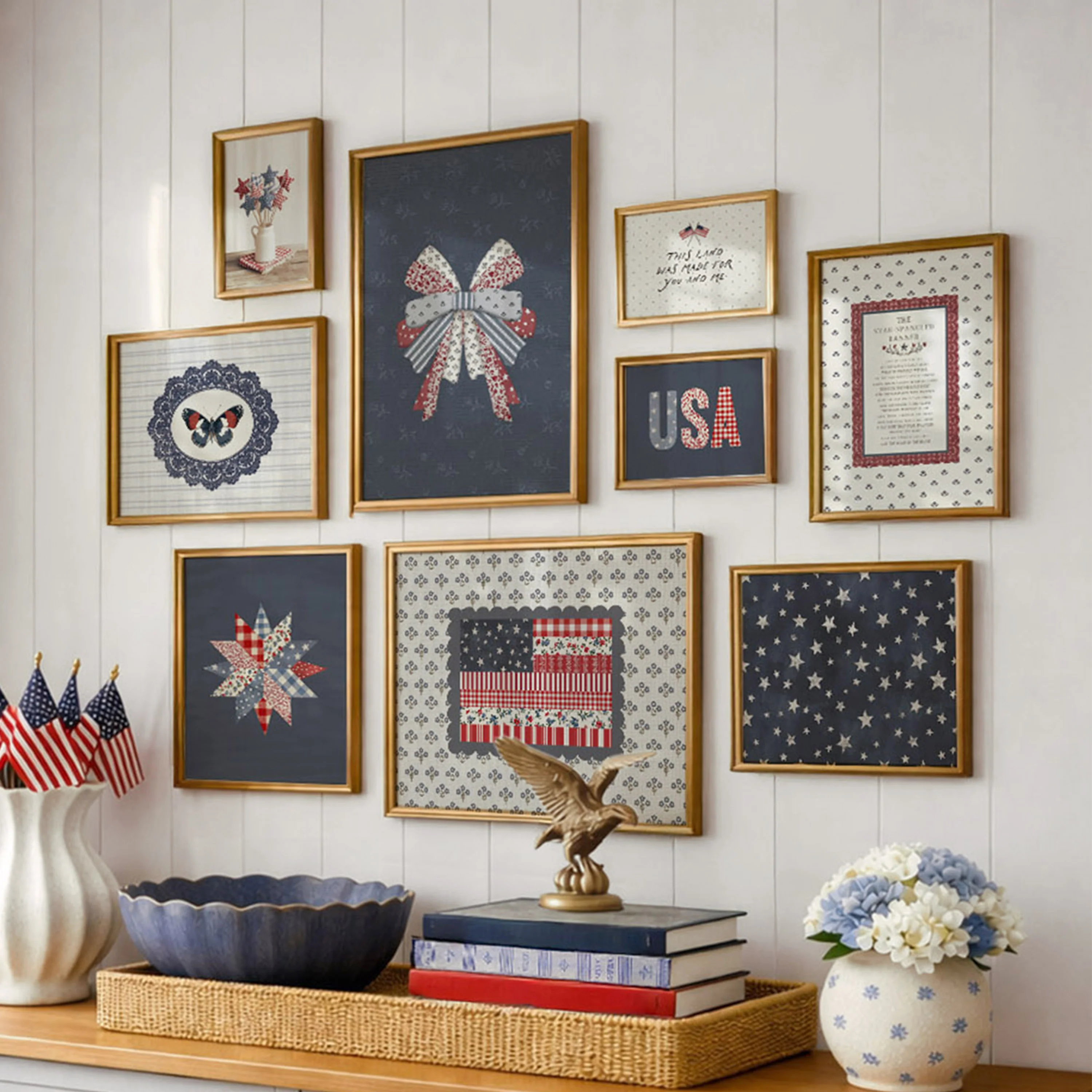 American Cottage Gallery Wall Art Prints